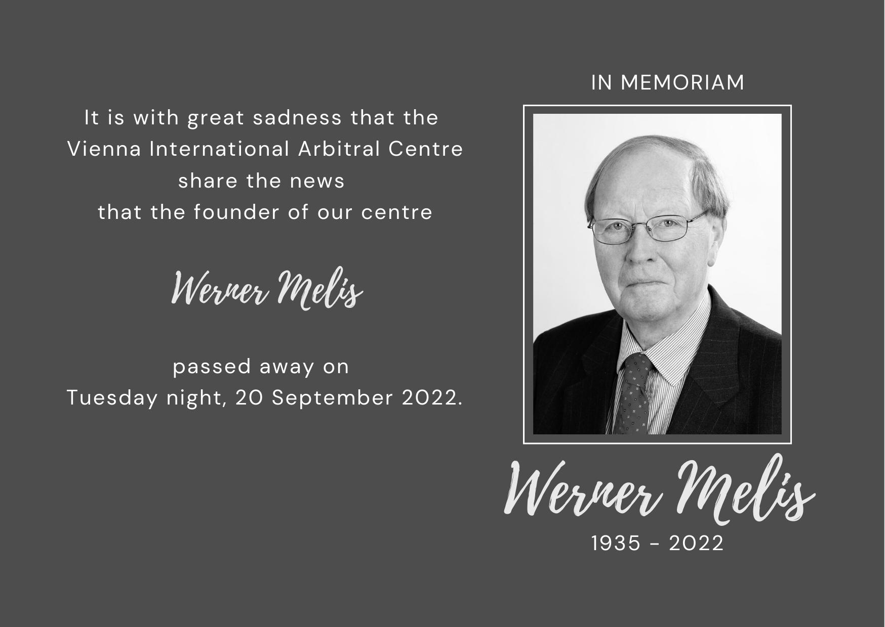 In memoriam Werner Melis